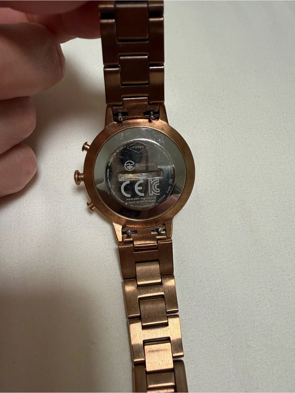 Fossil - Q Virginia Hybrid Smartwatch 36mm Stainless Steel - Rose gold-tone